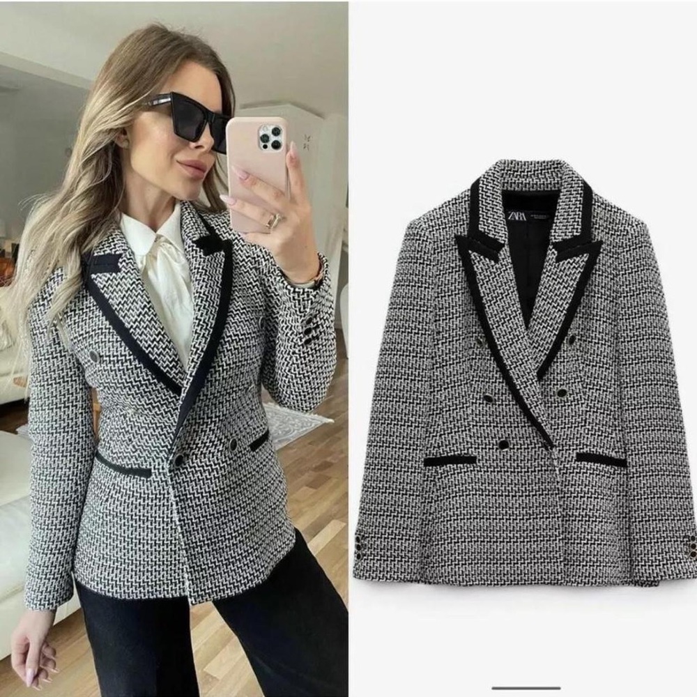 Zara textured blazer M